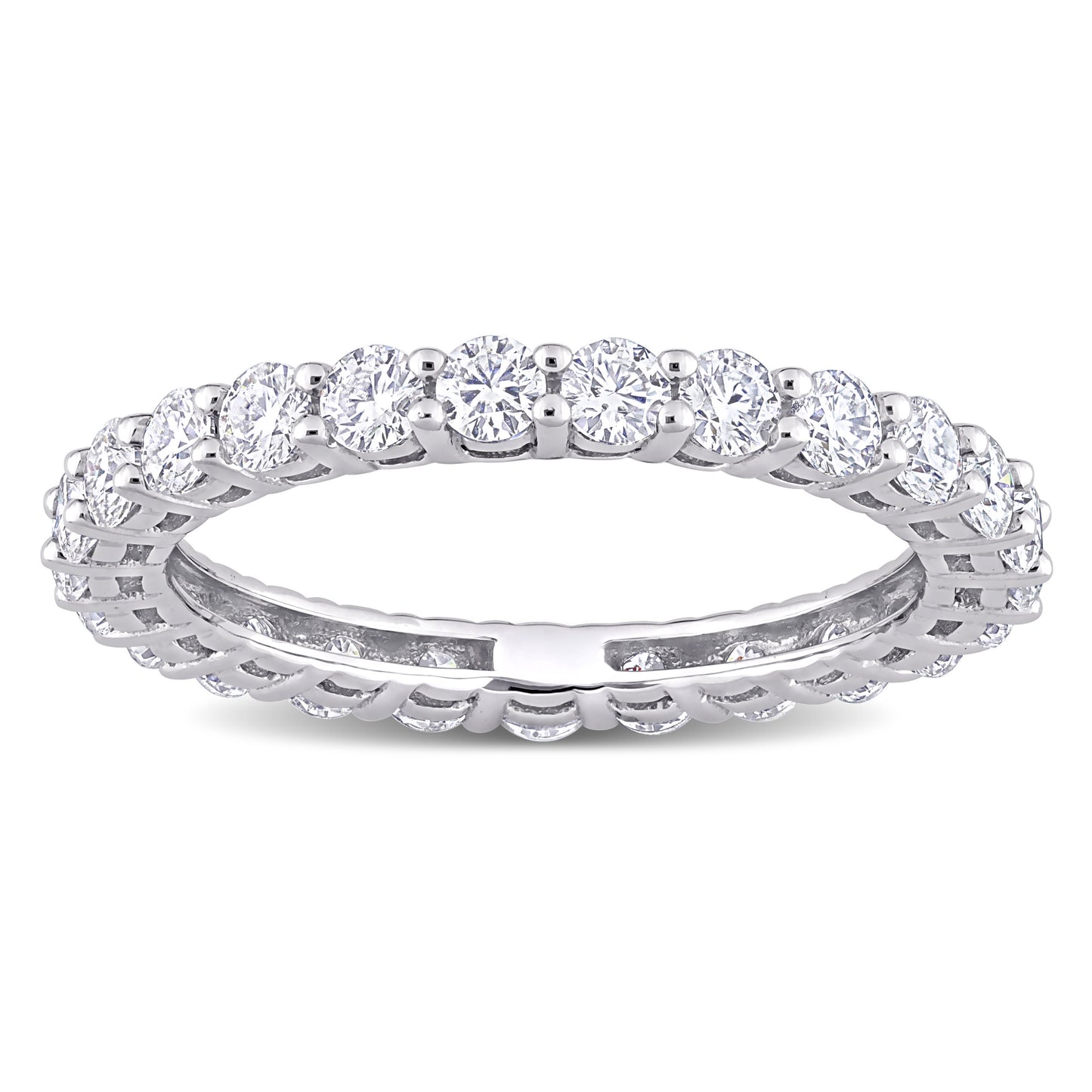 1 1/2 CT DEW Created Moissanite-White Eternity Ring 10k White Gold