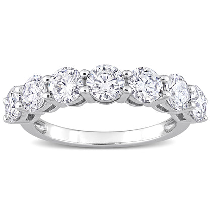 2 1/2ct Dew created moissanite semi eternity band in 10k white gold