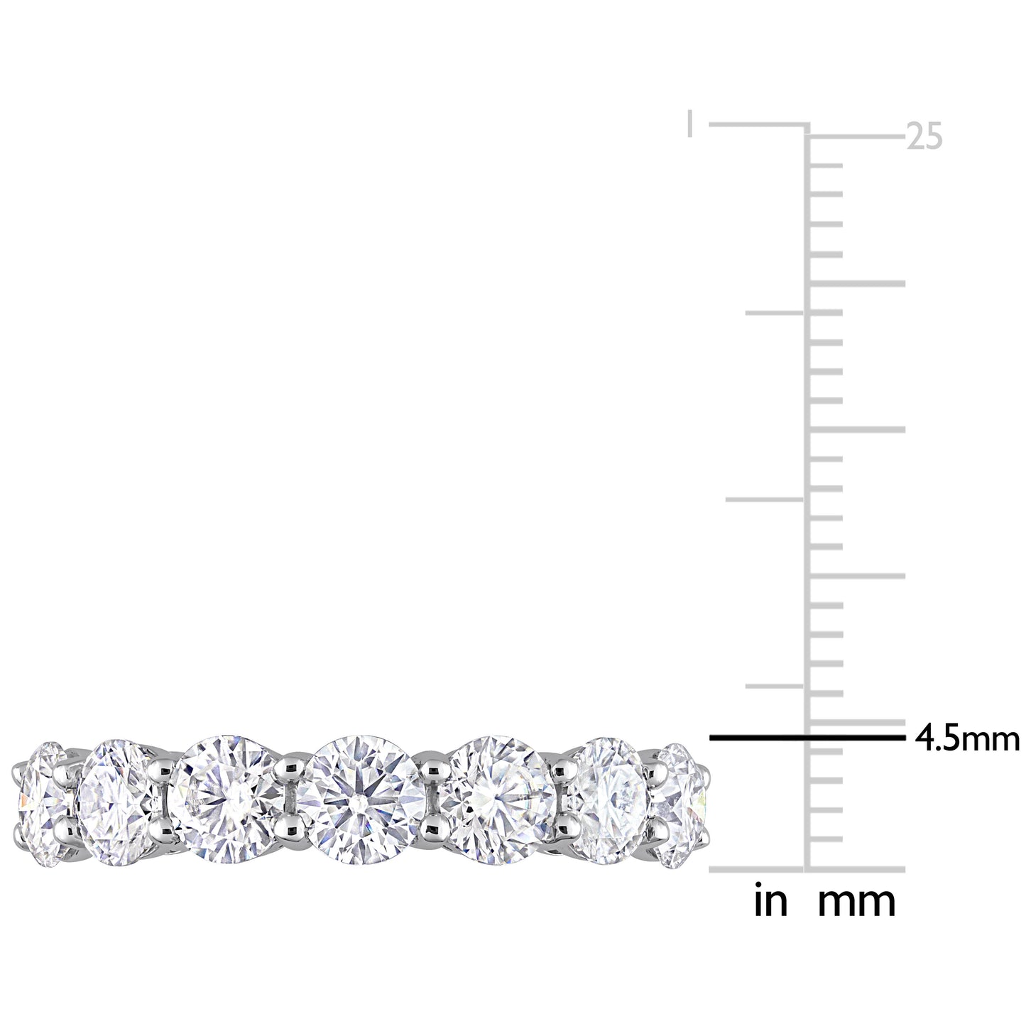 2 1/2ct Dew created moissanite semi eternity band in 10k white gold