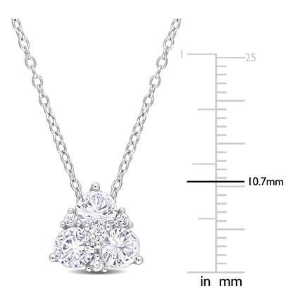 1 1/2 ct TGW Created white sapphire fashion pendant with chain silver