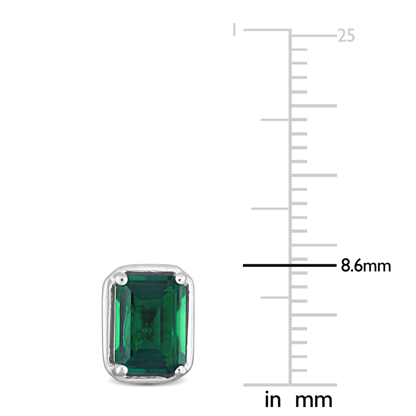 1 4/5 ct TGW Created emerald Octagon Bezel Stud