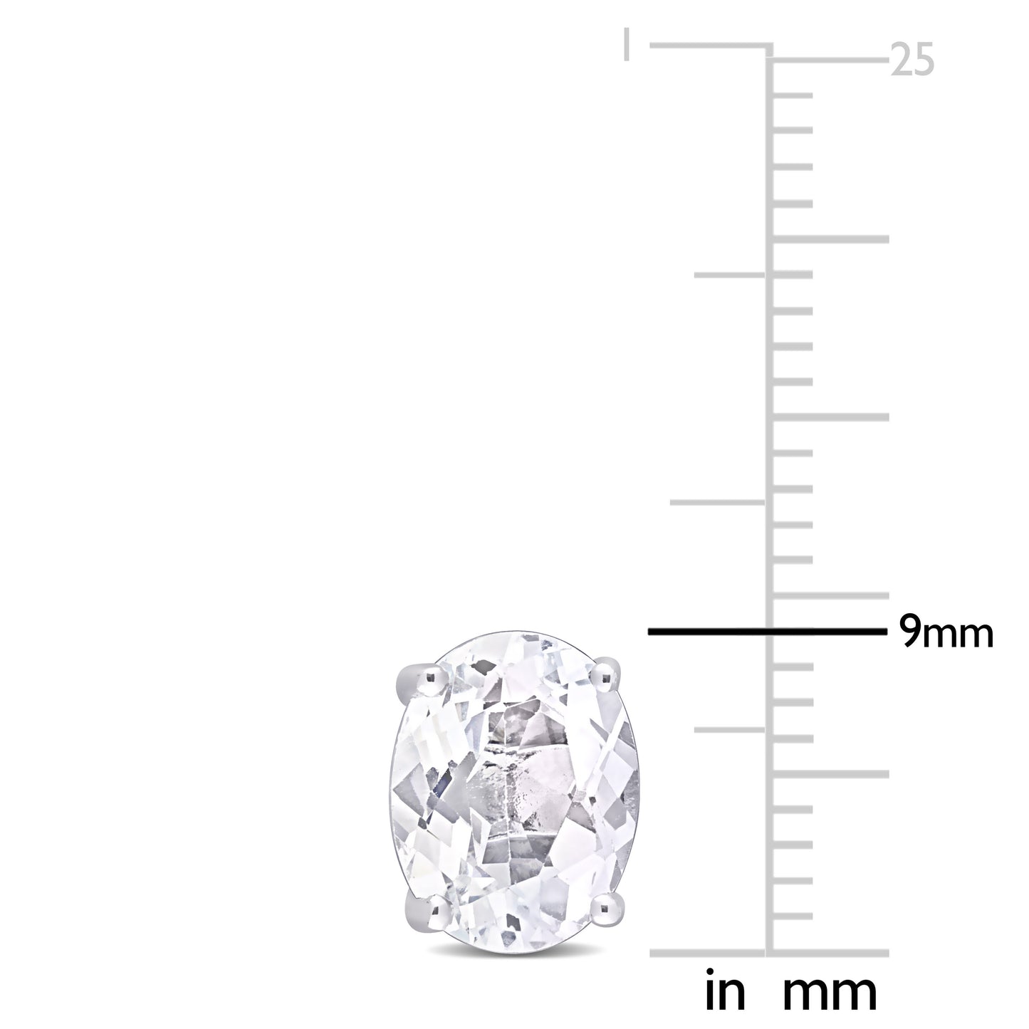 4 1/2 ct TGW White topaz fashion post earrings silver