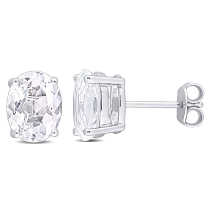 4 1/2 ct TGW White topaz fashion post earrings silver