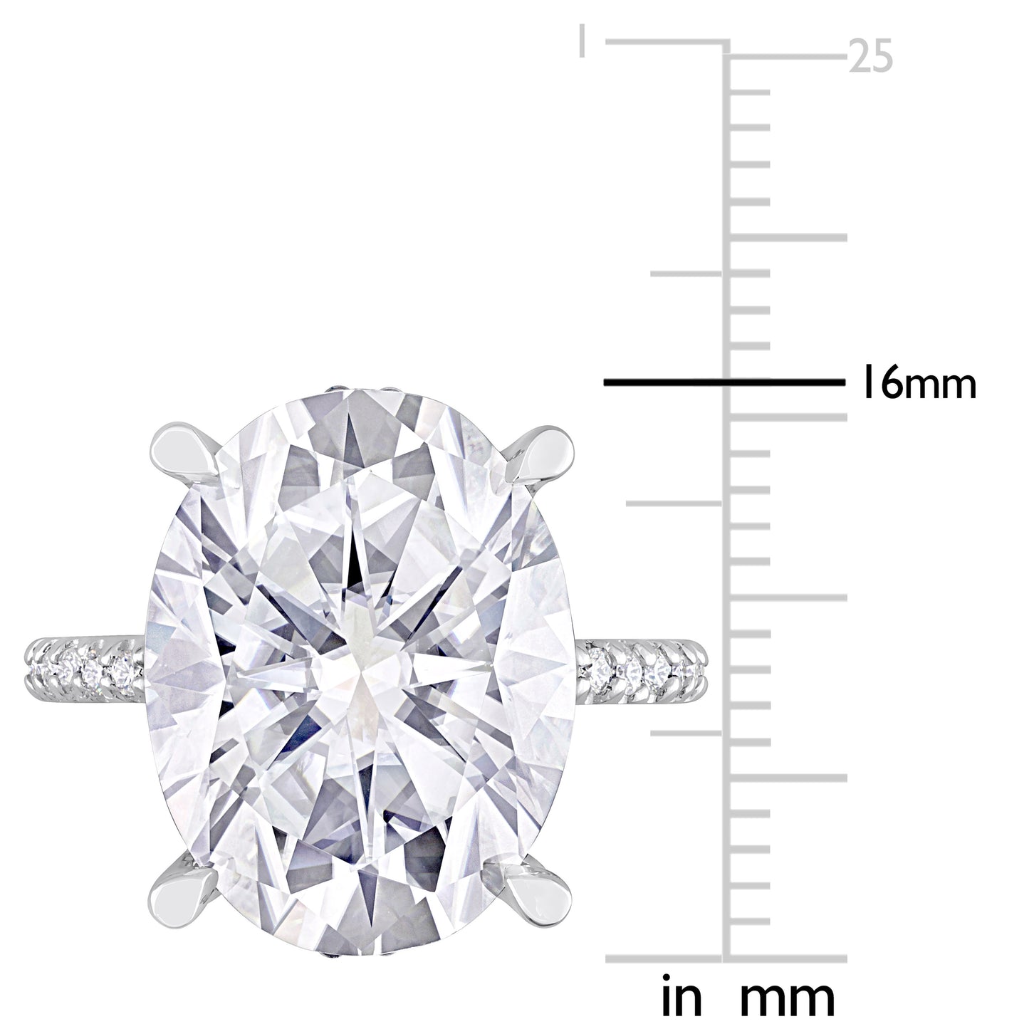 8 CT DEW Created Moissanite-White Fashion Ring 10k White Gold