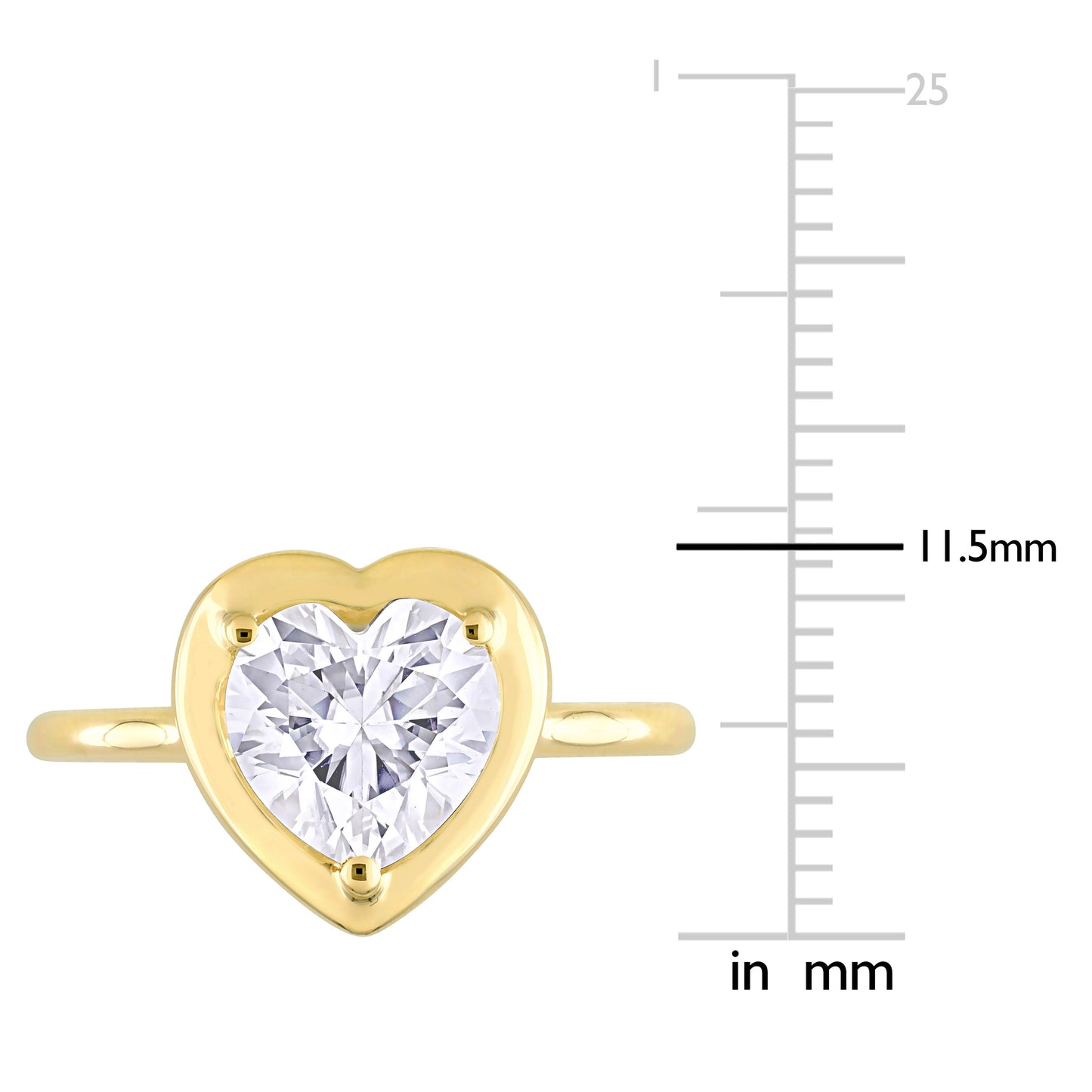 2ct Dew heart-shaped created moissanite engagement ring in 10k yellow gold