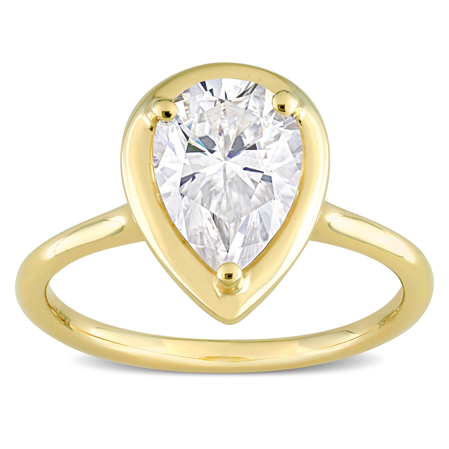 2 CT DEW Created Moissanite-White Fashion Ring 10k Yellow Gold