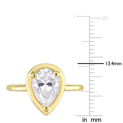 2 CT DEW Created Moissanite-White Fashion Ring 10k Yellow Gold