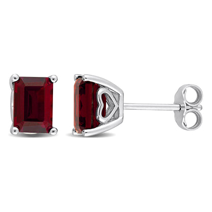 2 1/2 ct TGW Garnet fashion post earrings silver