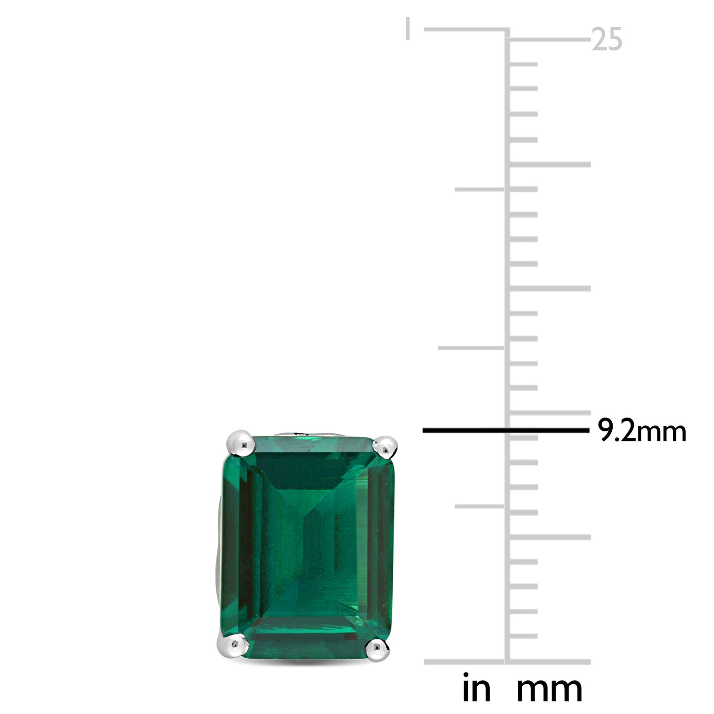 4.6 ct TGW Created emerald fashion post earrings silver