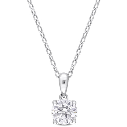 1 ct TGW White topaz fashion pendant with chain silver