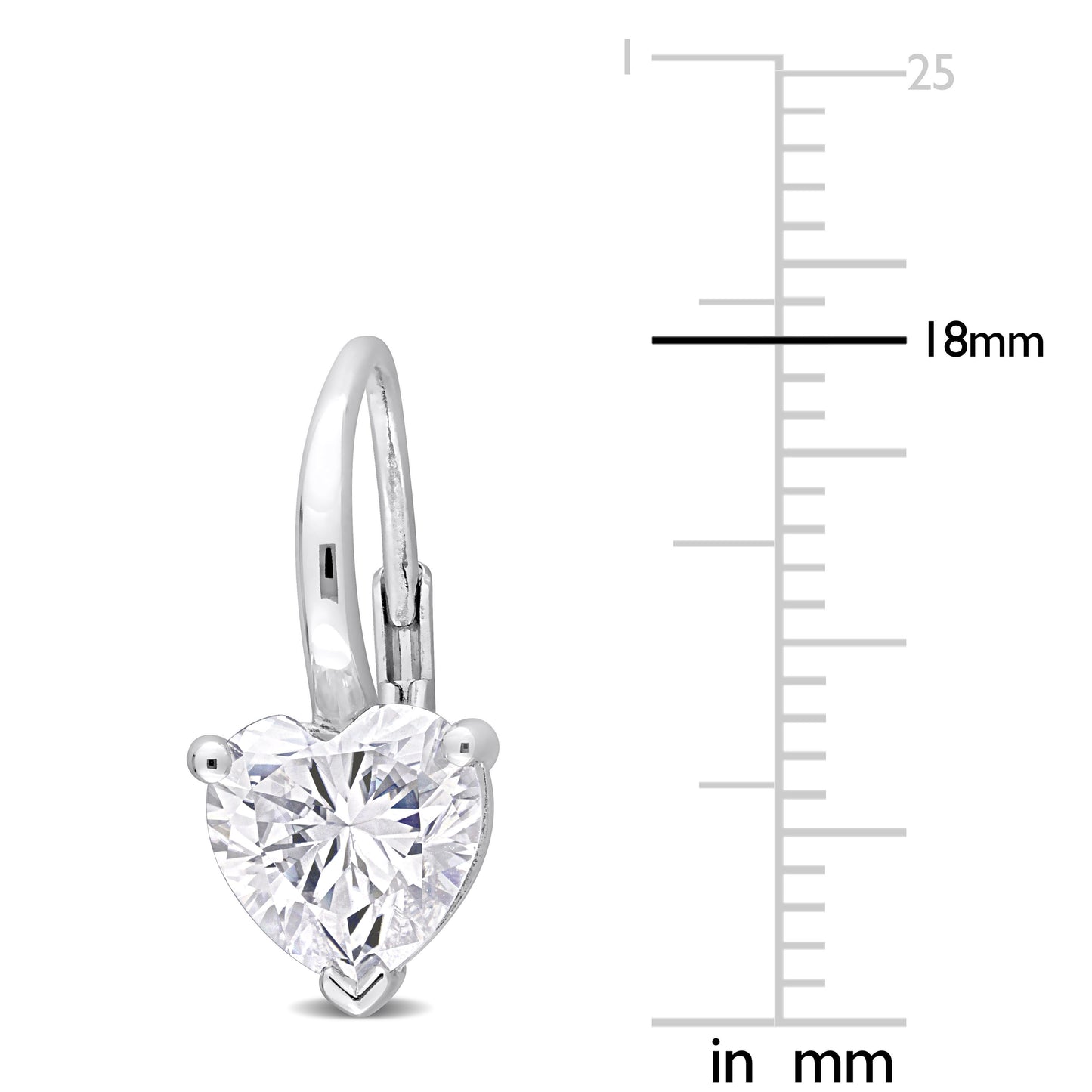 Moissanite Heart Earrings