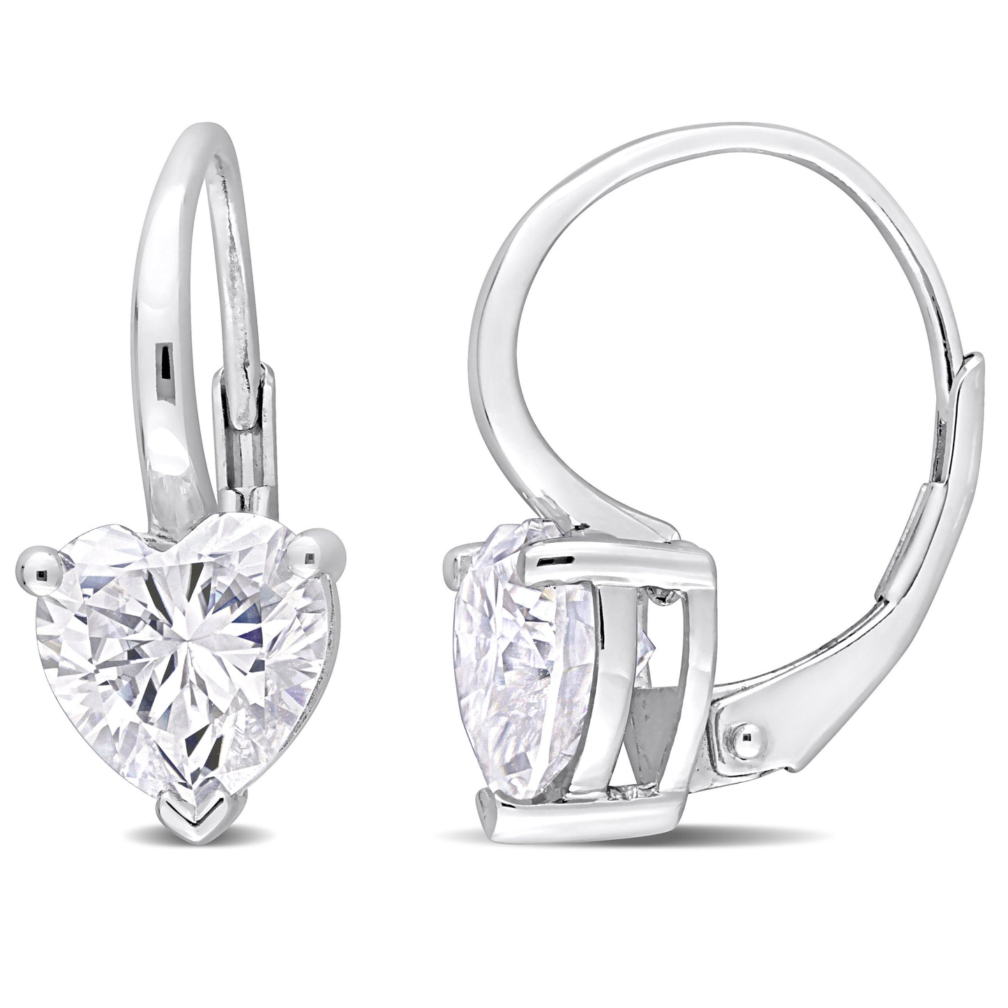 Moissanite Heart Earrings