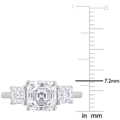 2 3/4 ct Dew created moissanite-white fashion ring silver