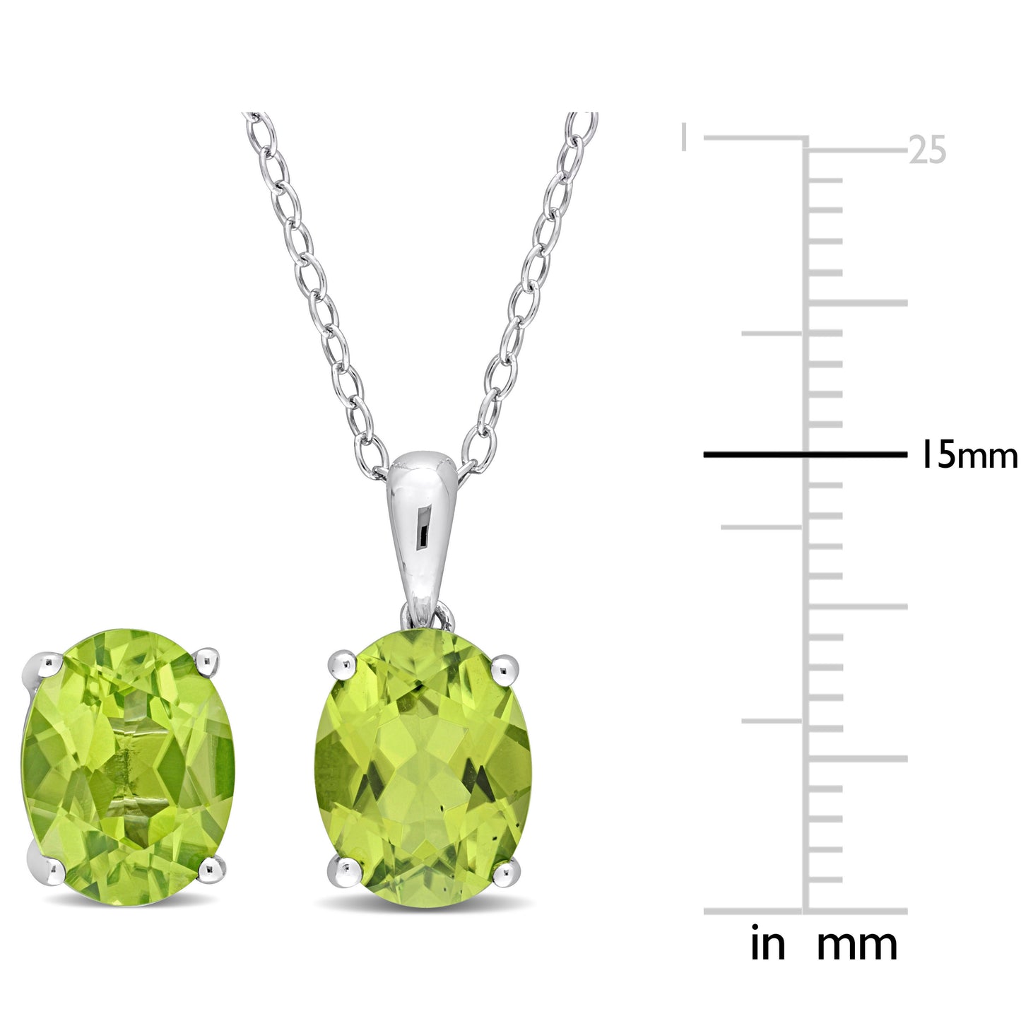 5 3/4 ct TGW Peridot set with chain silver