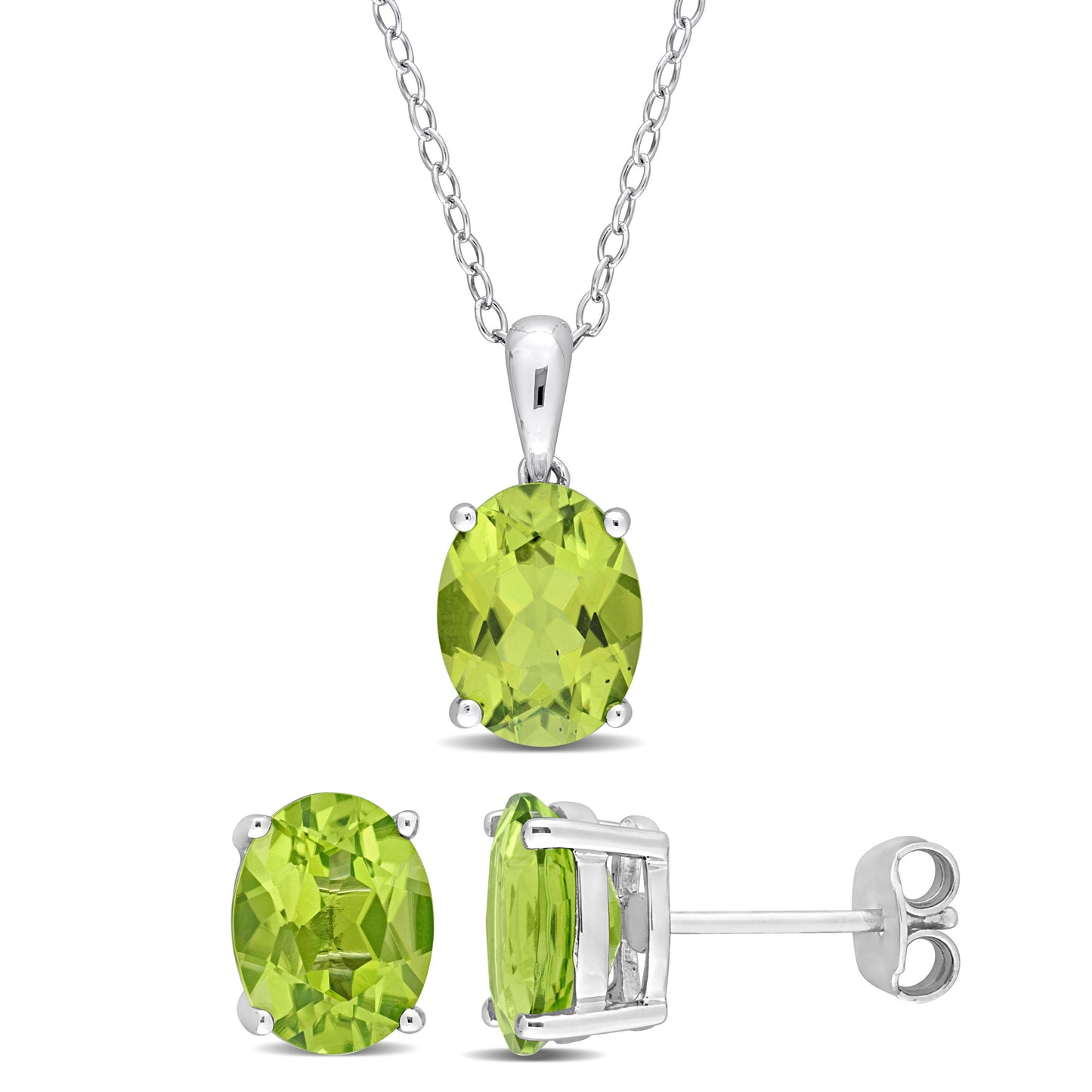 5 3/4 ct TGW Peridot set with chain silver