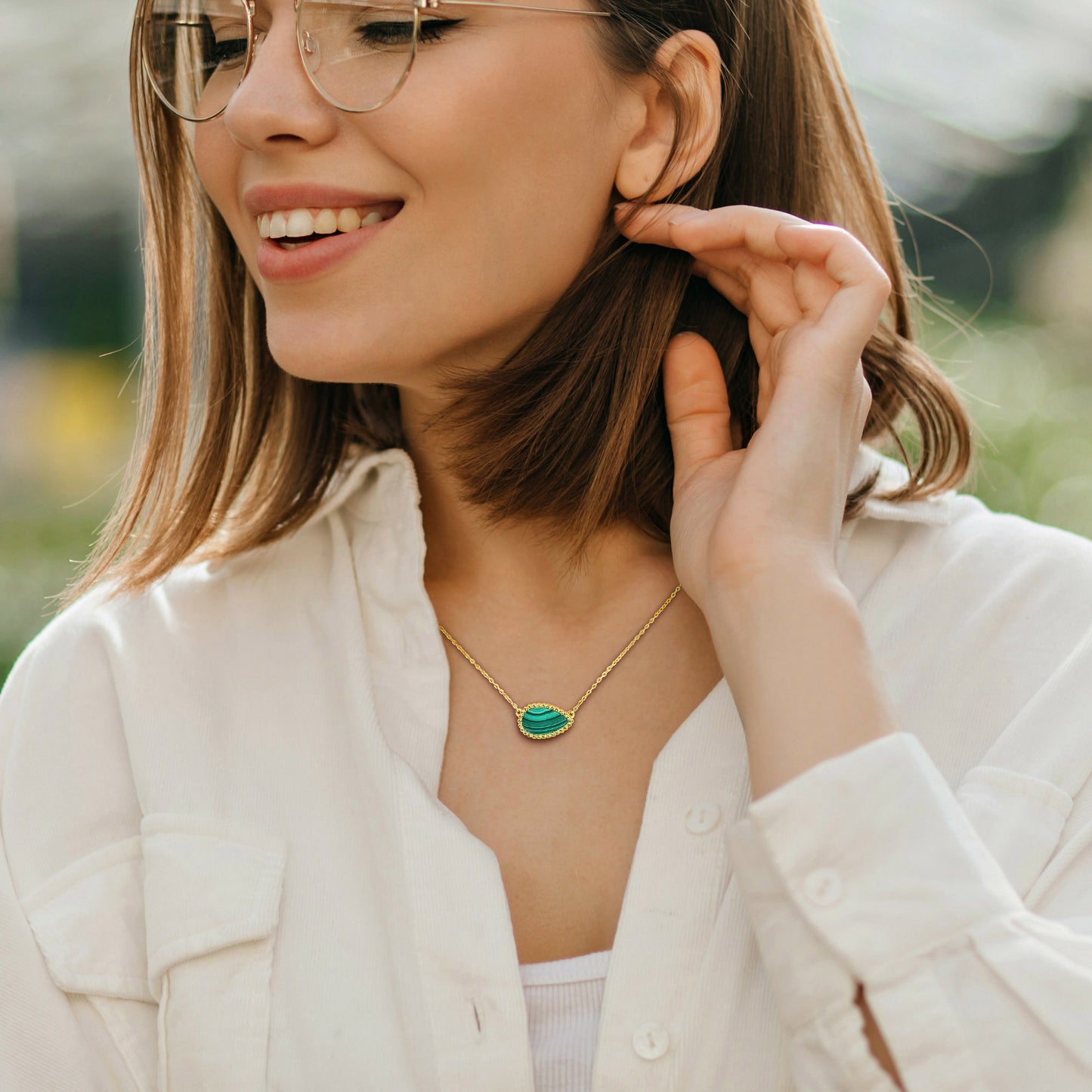 4 CT Pear Shaped Gemstone Necklace