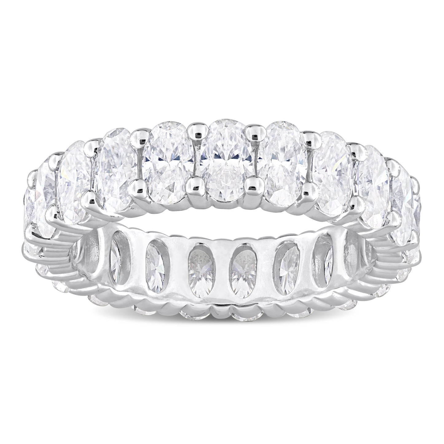 4 1/5 ct Dew created moissanite-white eternity ring silver size: 7