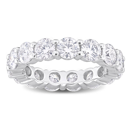 5 1/2 ct Dew created moissanite-white eternity ring silver