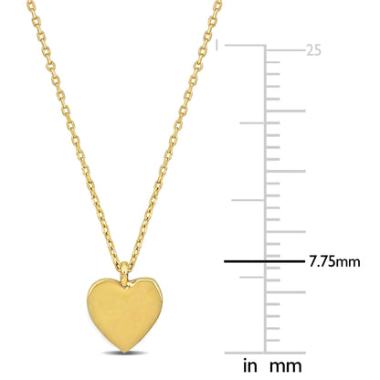 14K Yellow Gold Children's Heart Pendant Necklace w/Spring Ring Clasp 17