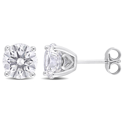 4 4/5 ct TGW Created white sapphire fashion post earrings silver