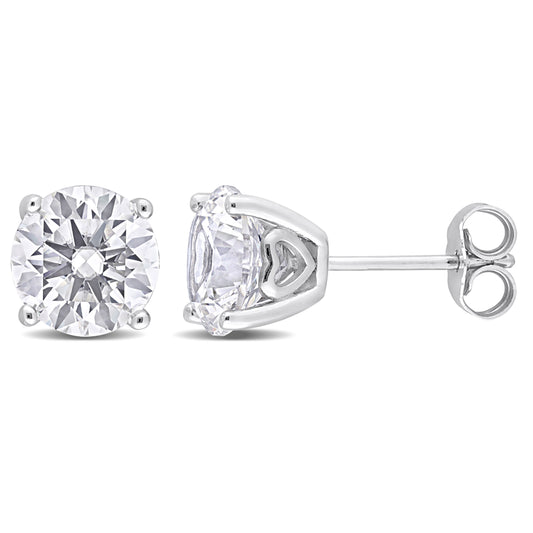 4 4/5 ct TGW Created white sapphire fashion post earrings silver